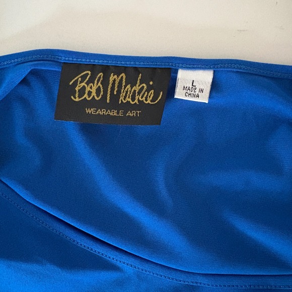 Bob Mackie Wearable Art Royal Blue Top, Womens L, Career Blouse Soft Comfycore - Picture 3 of 9